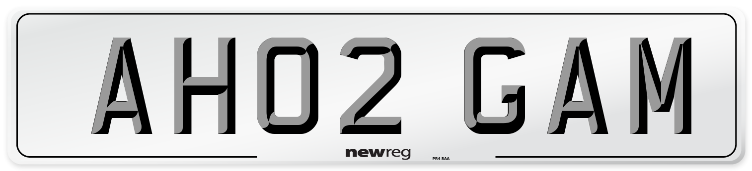AH02 GAM Number Plate from New Reg